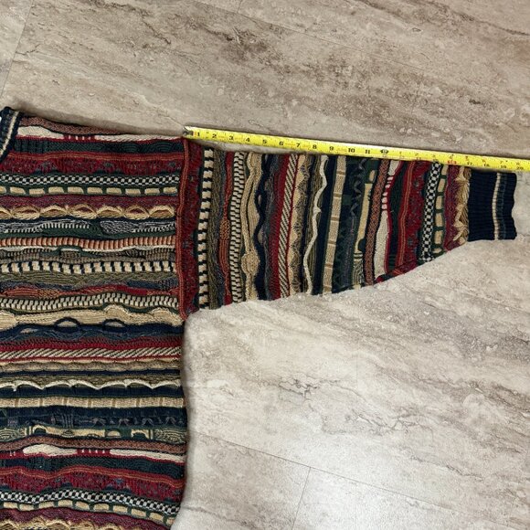 VTG Florence Tricot Sweater Mens XL 3D Knit Colorful Textured Coogi Style - Picture 10 of 10